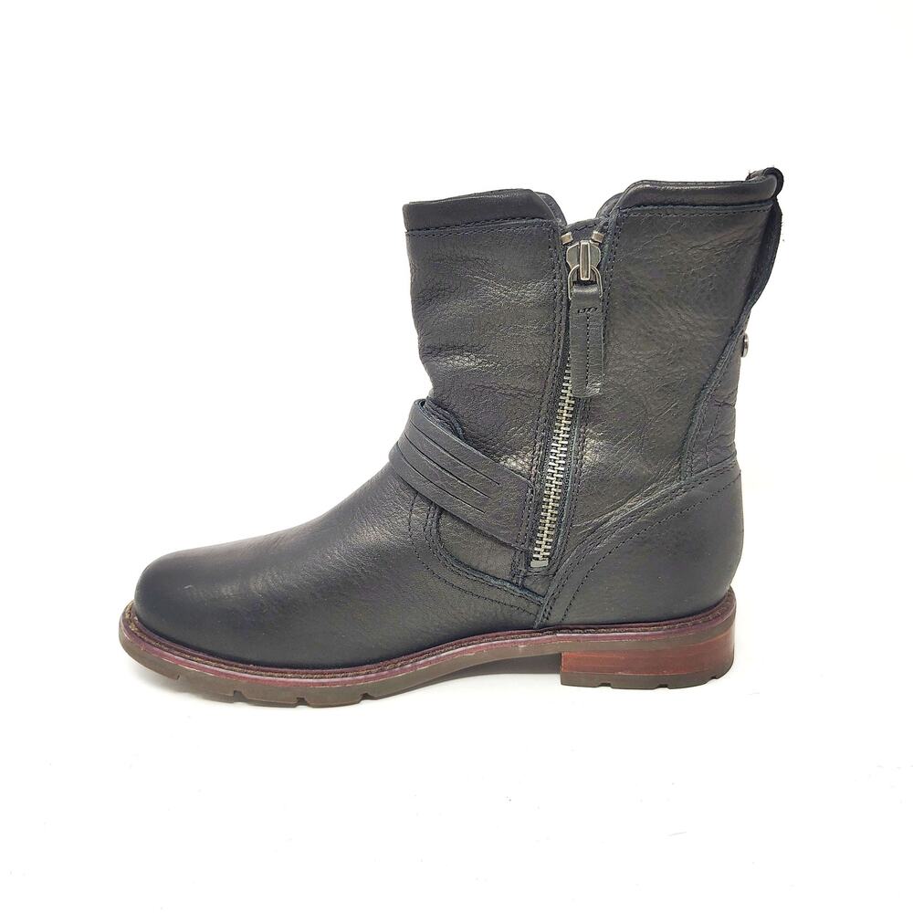 Ariat Shoes Womens 7 Savannah Boot Black Leather Zip Buckle Waterproof Western - Picture 3 of 10